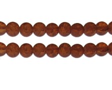 (image for) 10mm Brown Crackle Frosted Glass Bead, approx. 17 beads