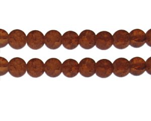 (image for) 10mm Brown Crackle Frosted Glass Bead, approx. 17 beads