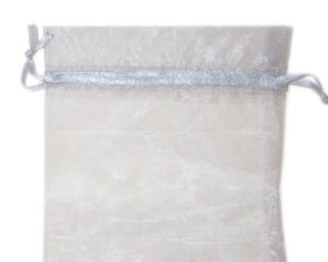 (image for) 3.5 x 4.75" Silver Organza Gift Bag - 3 bags