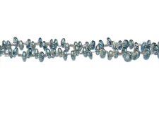 (image for) 6 x 4mm Silver Side-drill Glass Disc Bead, 20" string