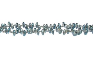 (image for) 6 x 4mm Silver Side-drill Glass Disc Bead, 20" string