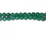 8mm Green Spot Marble-Style Glass Bead, approx. 35 beads