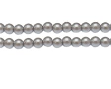 (image for) 8mm Bright Silver Glass Pearl Bead, approx. 56 beads