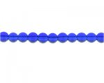 8mm Royal Blue Pressed Glass Bead, 13" string 8mm Royal Blue Pressed Glass Bead, 13" string
