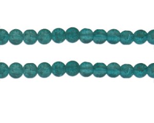 (image for) 8mm Aqua Crackle Frosted Glass Bead, approx. 36 beads