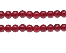(image for) 10mm Red Gemstone-Style Glass Bead, approx. 17 beads