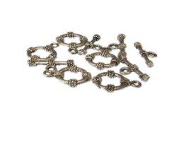 (image for) 20 x 14mm Silver Metal Toggle Clasp, 5 clasps