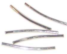 (image for) 25 x 2mm Silver Brass Curved Tube, approx. 42 tubes