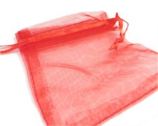 (image for) 2.75 x 3.25" Red Organza Gift Bag - 5 bags