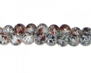 10mm Black n Brown Crackle Season Glass Bead, approx. 16 beads