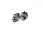 20 x 16mm White Zigzag Lampwork Glass Bead, 2 beads 20 x 16mm White Zigzag Lampwork Glass Bead, 2 beads