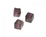 10mm Plum Foil Cube Handmade Lampwork Bead, 6 beads 10mm Plum Foil Cube Handmade Lampwork Bead, 6 beads