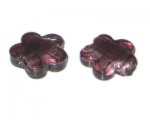 24mm Plum Inside-Foil Flower Handmade Lampwork Bead, 2 beads 24mm Plum Inside-Foil Flower Handmade Lampwork Bead, 2 beads