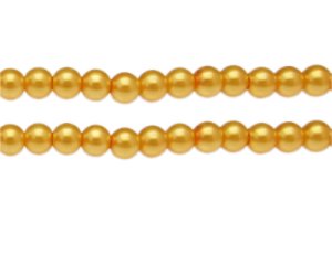 (image for) 8mm Yellow Glass Pearl Bead, approx. 56 beads