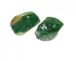 30 x 20mm Green Lampwork Glass Bead, 2 beads 30 x 20mm Green Lampwork Glass Bead, 2 beads