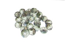(image for) Approx. 1oz. 10 x 8mm Silver AB Finish Glass Rondelle Beads, large hole