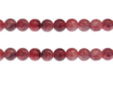 (image for) 10mm Dark Red/Gray Duo-Style Glass Bead, approx. 18 beads
