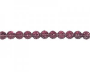 8mm Pale Plum Faceted Round Glass Bead, 12" string