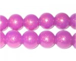 12mm Violet Pearlised Glass Bead, approx. 19 beads 12mm Violet Pearlised Glass Bead, approx. 19 beads