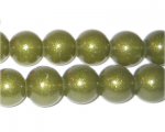 12mm Olive Pearlised Glass Bead, approx. 19 beads 12mm Olive Pearlised Glass Bead, approx. 19 beads