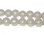 10mm Silver Pearlised Glass Bead, approx. 24 beads 10mm Silver Pearlised Glass Bead, approx. 24 beads