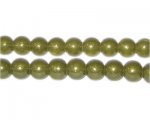 8mm Olive Pearlised Glass Bead, approx. 53 beads 8mm Olive Pearlised Glass Bead, approx. 53 beads