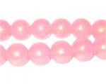 12mm Pink Pearlised Glass Bead, approx. 19 beads 12mm Pink Pearlised Glass Bead, approx. 19 beads