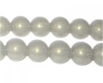 12mm Silver Pearlised Glass Bead, approx. 19 beads 12mm Silver Pearlised Glass Bead, approx. 19 beads