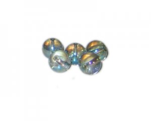 12mm Moon Gray Galaxy Luster Glass Bead, approx. 14 beads