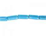 10 x 4mm Turquoise Pressed Glass Tube Bead, 13" string 10 x 4mm Turquoise Pressed Glass Tube Bead, 13" string