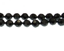 (image for) 10mm Black Faceted Glass Bead, 17" KNOTTED string