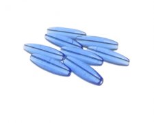 (image for) 22 x 6mm Blue Long Glass Bead, 8 beads