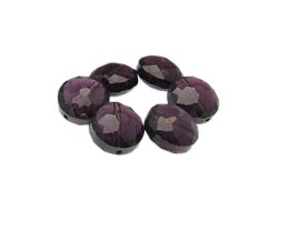 (image for) 14 x 10mm Purple Flat Faceted Glass Bead, 6 beads