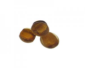 16mm Golden Brown Foil Lampwork Glass Bead, 4 beads