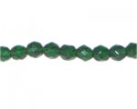 8mm Dark Green Faceted Round Glass Bead, 13" string 8mm Dark Green Faceted Round Glass Bead, 13" string