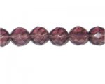 14mm Plum Faceted Glass Bead, 14" string 14mm Plum Faceted Glass Bead, 14" string