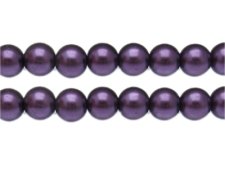 (image for) 12mm Dark Purple Glass Pearl Bead, approx. 18 beads