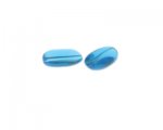 14 x 22mm Turquoise Pressed Glass Oval Bead, 2 beads 14 x 22mm Turquoise Pressed Glass Oval Bead, 2 beads