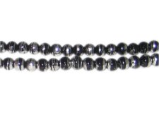 (image for) 6mm Black Thunder Abstract Glass Bead, approx. 48 beads