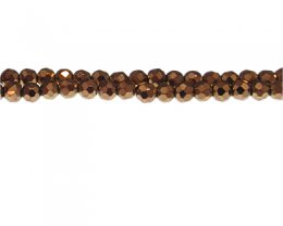 (image for) 6mm Copper Electroplated Faceted Glass Bead, 12" string