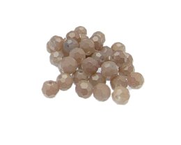 (image for) Approx. 1oz. x 8mm Flesh Faceted Glass Beads