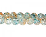 12mm Summer Floral Crackle Season Glass Bead, approx. 18 beads