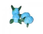 20 x 16mm Turq. Fruit w/ leaves Lampwork Glass Bead, 5 beads 20 x 16mm Turq. Fruit w/ leaves Lampwork Glass Bead, 5 beads