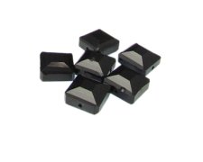 14mm Black Faceted Glass Square Bead, 6 beads (image for) 14mm Black Faceted Glass Square Bead, 6 beads