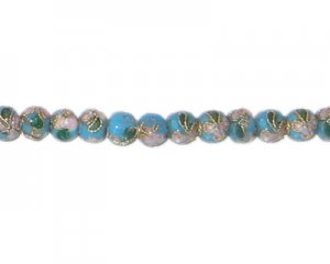 4mm Turquoise Round Cloisonne Bead, 10 beads