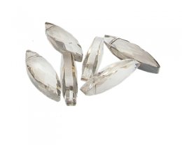 (image for) 30 x 10mm Silver Faceted Spear Glass Bead, 6 beads