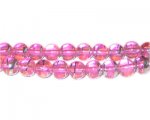 8mm Pink Perfect Abstract Glass Bead, approx. 54 beads