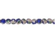 (image for) 4mm Blue Round Cloisonne Bead, 10 beads