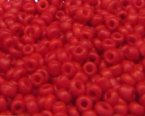 (image for) 11/0 Strawberry Red Opaque Glass Seed Beads, 1oz. bag