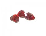 20mm Red Floral Lampwork Heart Glass Bead, 3 beads 20mm Red Floral Lampwork Heart Glass Bead, 3 beads